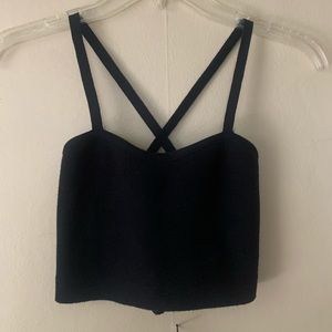 Simple black knit crop top